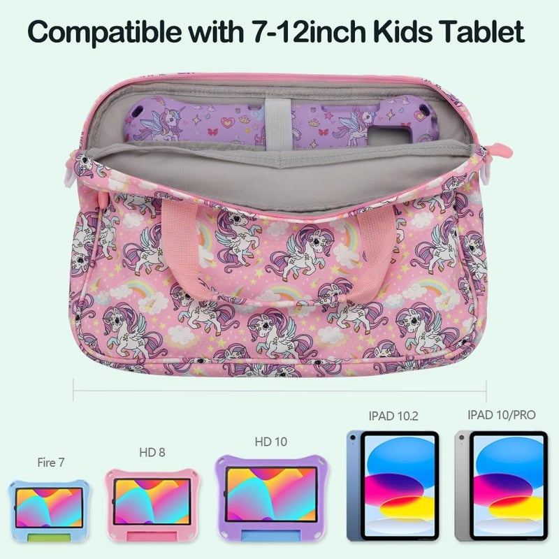 FunnyWin Kids Tablet Bag for Boy Girl Toddler Carrying Tablet Sleeve Carrying with Handle Shoulder Strap 13 inch - Image 2